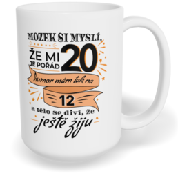 Hrnek klasický velký s vlastním potiskem - Mozek si myslí