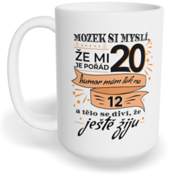 Hrnek klasický velký s vlastním potiskem - Mozek si myslí