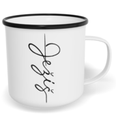 Hrnek plecháček s potiskem na míru - Ježíš