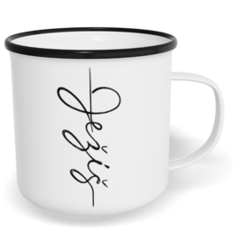 Hrnek plecháček s potiskem na míru - Ježíš