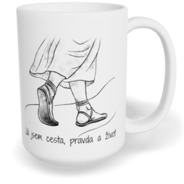 Hrnek klasický velký s vlastním potiskem - Já jsem cesta, pravda a život