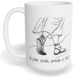 Hrnek klasický velký s vlastním potiskem - Já jsem cesta, pravda a život