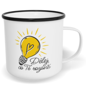 Hrnek plecháček s potiskem na míru - Dělej, co Tě rozsvítí