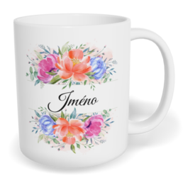 Hrnek klasický malý s vlastním potiskem - Květinové