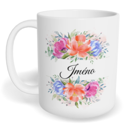 Hrnek klasický malý s vlastním potiskem - Květinové