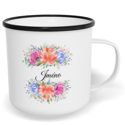 Hrnek plecháček s potiskem na míru - Květinové