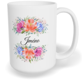Hrnek klasický velký s vlastním potiskem - Květinové