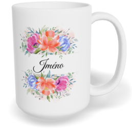 Hrnek klasický velký s vlastním potiskem - Květinové