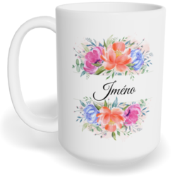Hrnek klasický velký s vlastním potiskem - Květinové