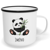 Hrnek plecháček s potiskem na míru - Panda