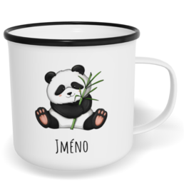 Hrnek plecháček s potiskem na míru - Panda