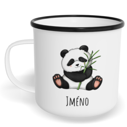 Hrnek plecháček s potiskem na míru - Panda