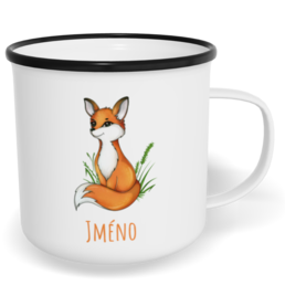 Hrnek plecháček s potiskem na míru - Liška