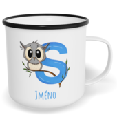 Hrnek plecháček s potiskem na míru - Jméno S