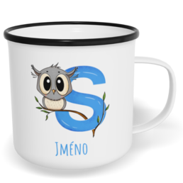 Hrnek plecháček s potiskem na míru - Jméno S