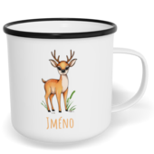 Hrnek plecháček s potiskem na míru - Srnka