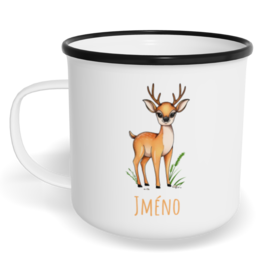 Hrnek plecháček s potiskem na míru - Srnka