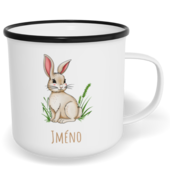 Hrnek plecháček s potiskem na míru - Králík