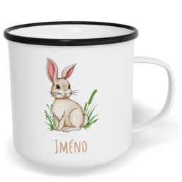 Hrnek plecháček s potiskem na míru - Králík