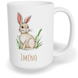 Hrnek klasický velký s vlastním potiskem - Králík