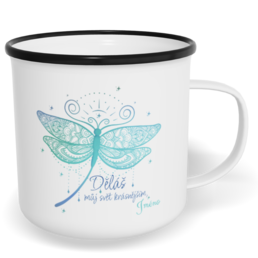 Hrnek plecháček s potiskem na míru - Děláš můj svět krásnějším