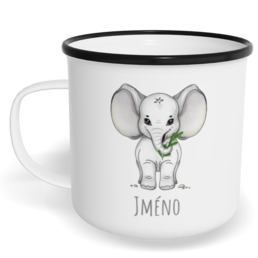 Hrnek plecháček s potiskem na míru - Slon