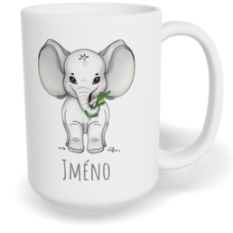 Hrnek klasický velký s vlastním potiskem - Slon