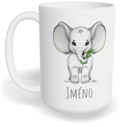 Hrnek klasický velký s vlastním potiskem - Slon