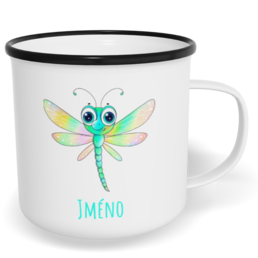 Hrnek plecháček s potiskem na míru - Vážka