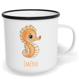 Hrnek plecháček s potiskem na míru - Mořský koník