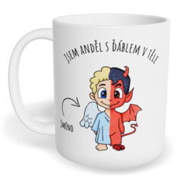 Hrnek klasický malý s vlastním potiskem - Andílek