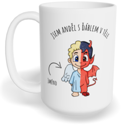 Hrnek klasický velký s vlastním potiskem - Andílek