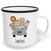 Hrnek plecháček s potiskem na míru - Safari