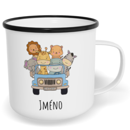 Hrnek plecháček s potiskem na míru - Safari