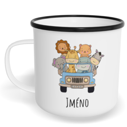 Hrnek plecháček s potiskem na míru - Safari