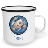 Hrnek plecháček s potiskem na míru - Raketa