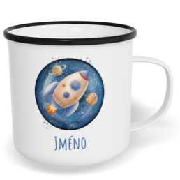 Hrnek plecháček s potiskem na míru - Raketa