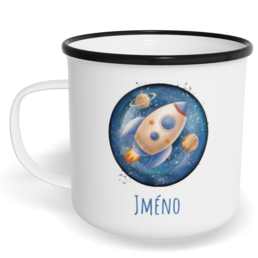 Hrnek plecháček s potiskem na míru - Raketa