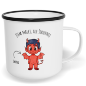 Hrnek plecháček s potiskem na míru - Čertík