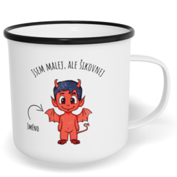 Hrnek plecháček s potiskem na míru - Čertík