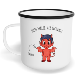 Hrnek plecháček s potiskem na míru - Čertík