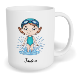 Hrnek klasický malý s vlastním potiskem - Plavkyně