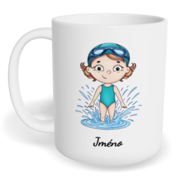 Hrnek klasický malý s vlastním potiskem - Plavkyně