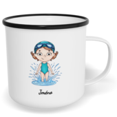 Hrnek plecháček s potiskem na míru - Plavkyně