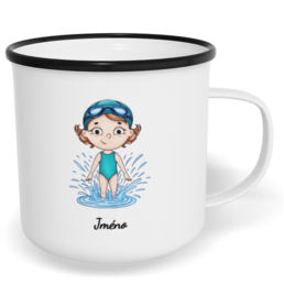 Hrnek plecháček s potiskem na míru - Plavkyně