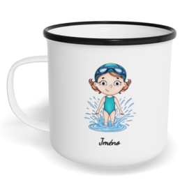 Hrnek plecháček s potiskem na míru - Plavkyně