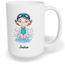 Hrnek klasický velký s vlastním potiskem - Plavkyně