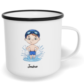 Hrnek plecháček s potiskem na míru - Plavec