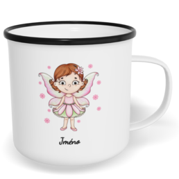 Hrnek plecháček s potiskem na míru - Květinová víla