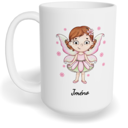 Hrnek klasický velký s vlastním potiskem - Květinová víla